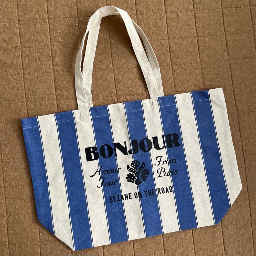 Sezane Striped Tote Bag